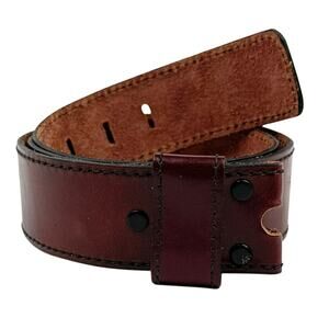 Bechelli Glazed Aniline Cowhide Leather Belt Strap Burgundy Size 34–36